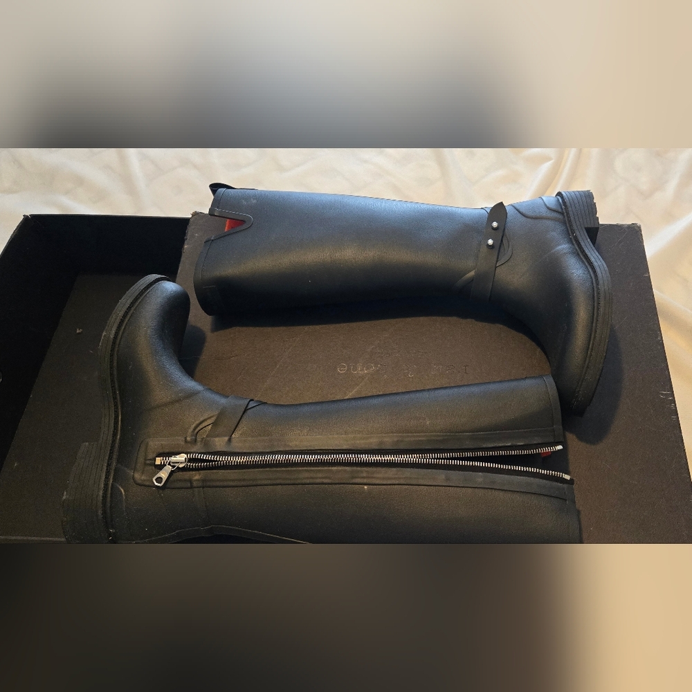Rag & Bone Black Riding Rain Boots